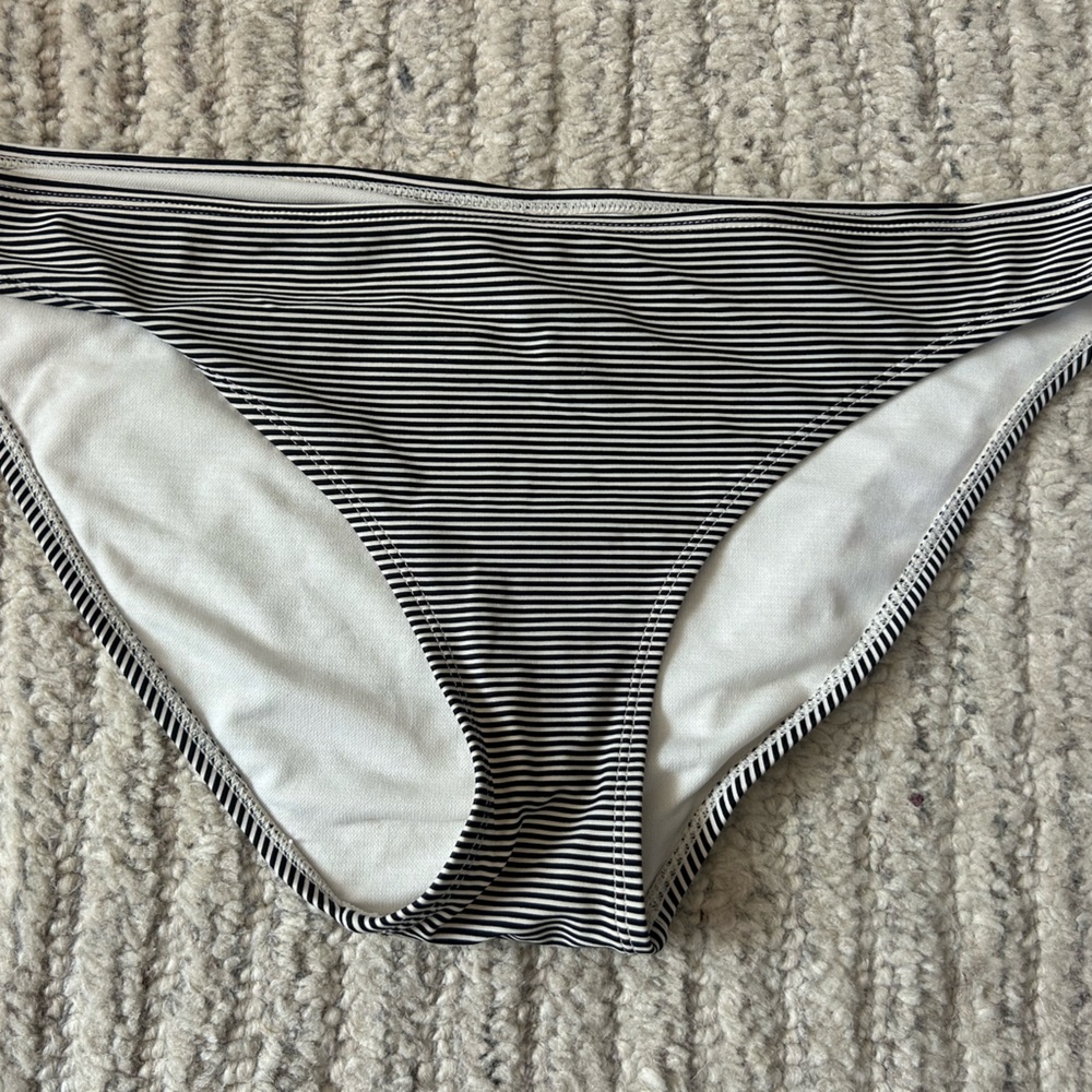 Xhilaration Black and White Striped Bikini Bottom
